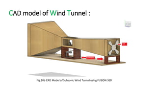 Subsonic wind tunnel with animation