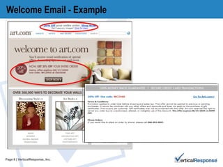 Welcome Email - Example Page   | VerticalResponse, Inc. 