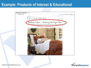 Page   | VerticalResponse, Inc. Example: Products of Interest & Educational  