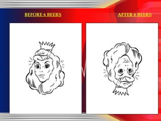 BEFORE 6 BEERS   AFTER 6 BEERS   