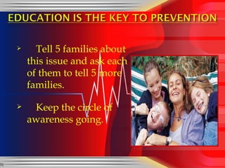 Tell 5 families about this issue and ask each of them to tell 5 more families. Keep the circle of awareness going. Microsoft clipart 