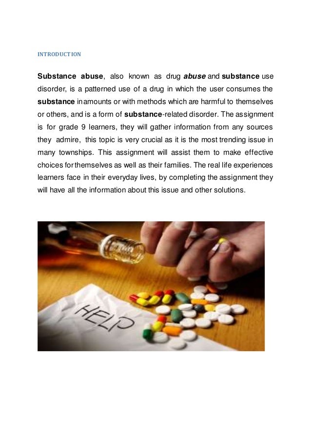 assignment on substance abuse