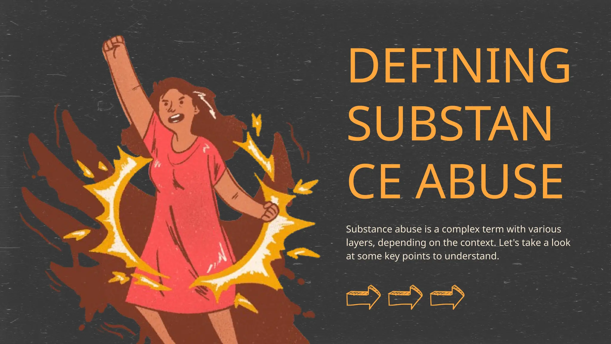 Substance Abuse Awareness Educational Presentation In Yellow And Black