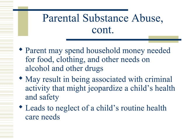 Substance Abuse & the Family (Revised - April 16th) | PPT