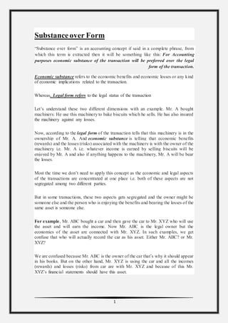 Substance over form and legal form | PDF