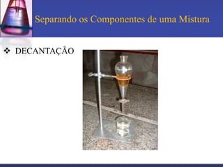 Separando os Componentes de uma Mistura


 DECANTAÇÃO
 