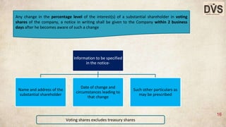 Substantial Shareholdings under Singapore Companies Act | PPTX