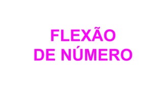 FLEXÃO
DE NÚMERO
 