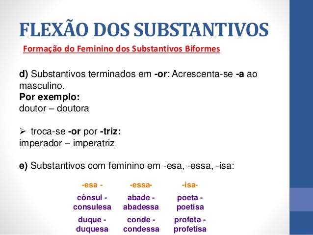 Substantivos femininos exemplos Substantivos femininos exemplos