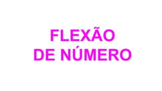 FLEXÃO
DE NÚMERO
 