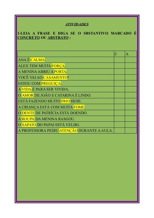 10 Substantivos concretos