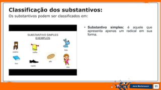 Jens Martensson
• Substantivo simples: é aquele que
apresenta apenas um radical em sua
forma.
11
Classificação dos substantivos:
Os substantivos podem ser classificados em:
 