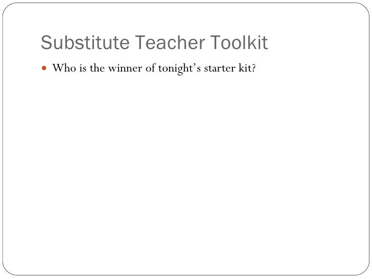 Creating a Substitute Teacher Toolkit