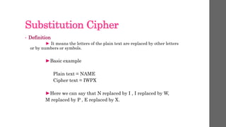 Substitution cipher and Its Cryptanalysis | PPTX