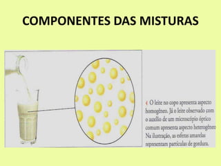 COMPONENTES DAS MISTURAS
 