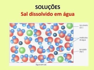 SOLUÇÕES
Sal dissolvido em água
 
