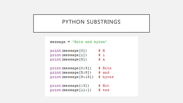Python Substrings | PPT