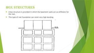 A mat foundation is a thick reinforced concrete slab supporting ...