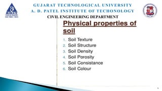 5
GUJARAT TECHNOLOGICAL UNIVERSITY
A. D. PATEL INSTITUTE OF TECHONOLOGY
CIVIL ENGINEERING DEPARTMENT
 
