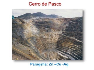 Cerro de Pasco
Paragsha: Zn –Cu -Ag
 