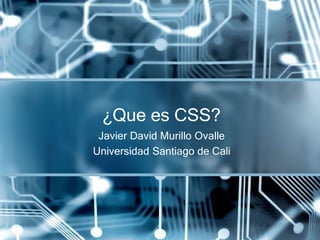 Javier David Murillo Ovalle
Universidad Santiago de Cali
¿Que es CSS?
 