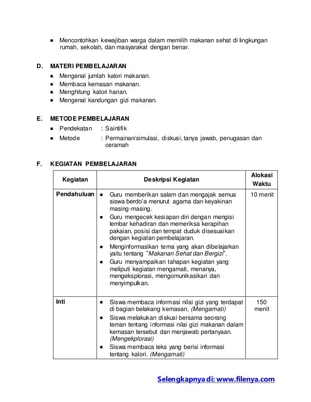RPP Kurikulum 2013 SD/MI Kelas 4 Subtema 2 Pembelajaran 4 