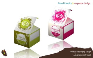 Product Packaging DesignGT Cosmetics Packaging DesignClient: PR Works for GT CosmeticsCopyright © 2010 Subterfuse Design and Communication. All rights reserved.