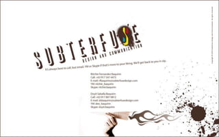 Copyright © 2010 Subterfuse Design and Communication. All rights reserved.