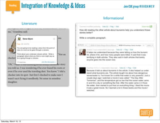 Integration of Knowledge & Ideas                   Join CUE group: R X A Q A W E V


                                                            Informational
                         Literature




Saturday, March 16, 13
 