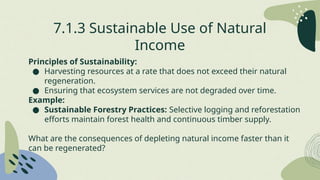 Natural Income Sustainable Management of Natural Capital and Resources: Balancing ...