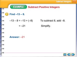 Subtract integers | PPT