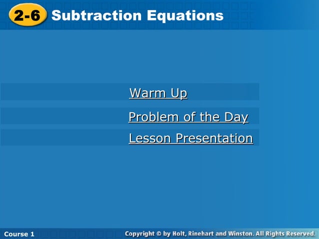 Subtraction equations | PPT