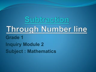 Grade 1
Inquiry Module 2
Subject : Mathematics
 