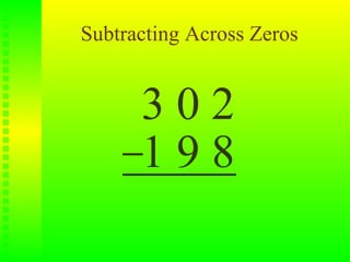 Subtracting Across Zeros


      302
      198
 