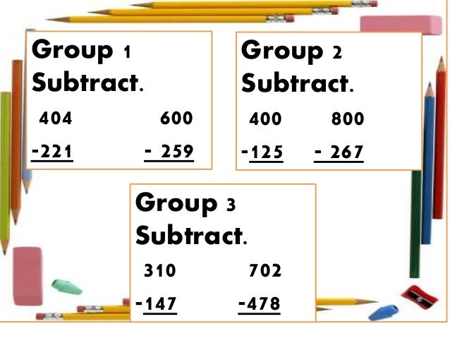 Subtraction with zeros