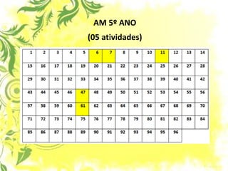 AM 5º ANO (05 atividades)  