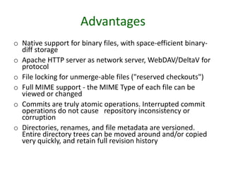 MergingTypes of Versioning SystemsCentralizedClient-Server System