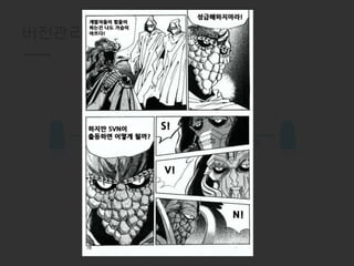 버전관리 시스템의 필요성




                   프로젝트
        a.Cpp 수정          a.Cpp 수정
  개발자                                개발자
 