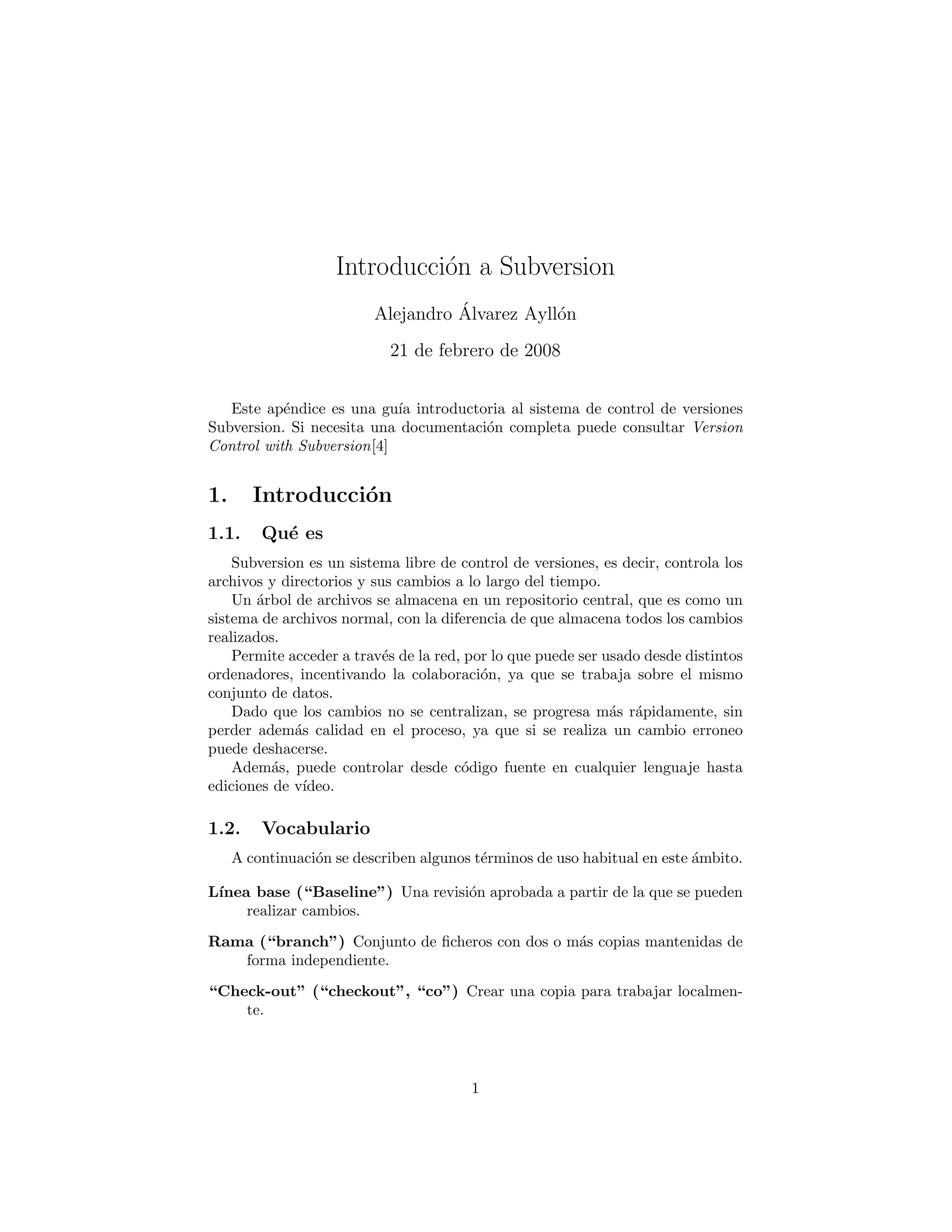 Tutorial de subvesion