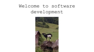 Welcome to software
development
 