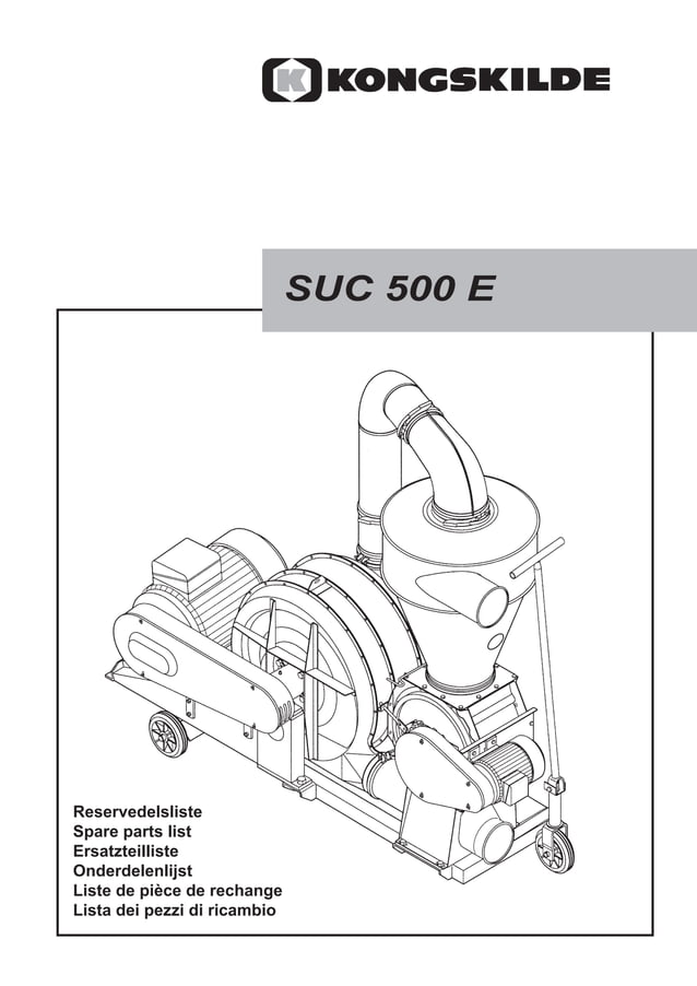 Kongskilde Suc500 e parts catalog PDF