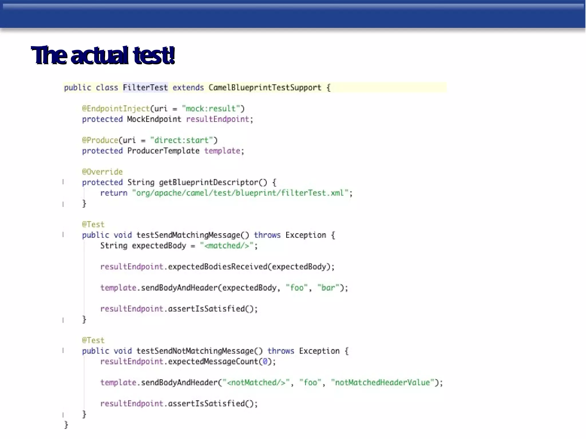 The actual test!
 