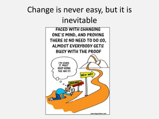 Change is never easy, but it is
inevitable
 