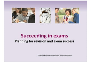 Succeeding In Exams Planning For Revision And Exam Success