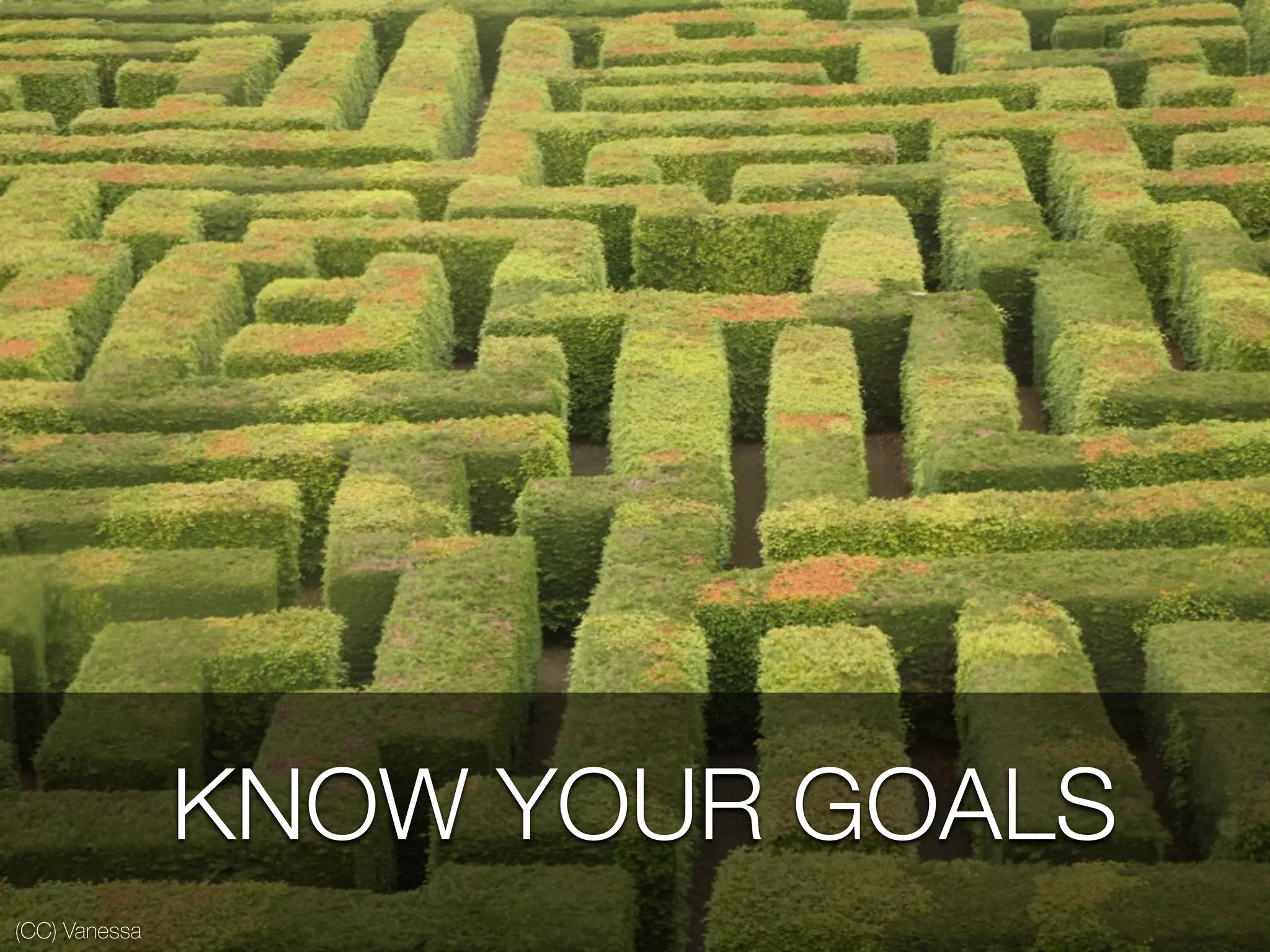 KNOW YOUR GOALS
(CC) Vanessa
 
