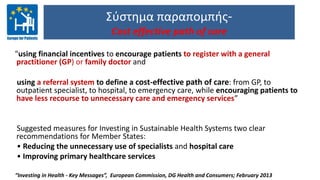 Major investment in health - reforms/policies
through the Greek Recovery and Resilience Plan
REFORM OF THE
PHC
NATIONAL PU...