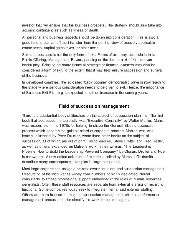 Bc business succession plan buyout