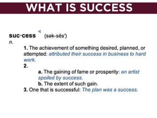 WHAT IS SUCCESS
 