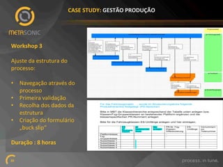 CASE%STUDY:%GESTÃO%PRODUÇÃO%%

Workshop%3%
!
Ajuste!da!estrutura!do!
processo:!
!
•  Navegação!através!do!
processo!!
•  Primeira!validação!
•  Recolha!dos!dados!da!
estrutura!!!
•  Criação!do!formulário!
„buck!slip“!
Duração%:%8%horas%
20!

Für das Fahrzeugprojekt …. wurde im Strukturierungskreis folgende
Produkthierarchie festgelegt. (PD-Sprecher)
Bitte in MBT die Klassenhierarchie entsprechend der Tabelle unten anlegen bzw.
Klassen/Fzg-Gruppenklassen an bestehender Plattform ergänzen und die
klassenspezifischen PR-Nummern anlegen
Bitte für die Fahrzeugklassen ES-Umfänge anlegen und hier eintragen.
EA
(bei
Beauftragung
mitgeben)

Plattformklasse
FzgGruppenklasse
Nutzerklasse 1
Nutzerklasse 2
Nutzerklasse 3
Nutzerklasse 4

an
bestehender
hinzu

neu
anlegen

PR-Nr. FzgKlassenDifferenzierung
-

-

ESUmfänge

Vornummern
zur
Teilenummer
-

 