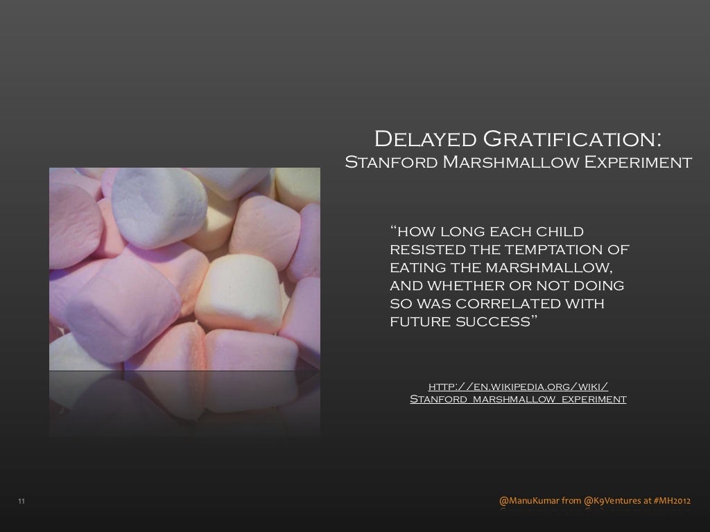 Delayed Gratification Stanford Marshmallow Experiment